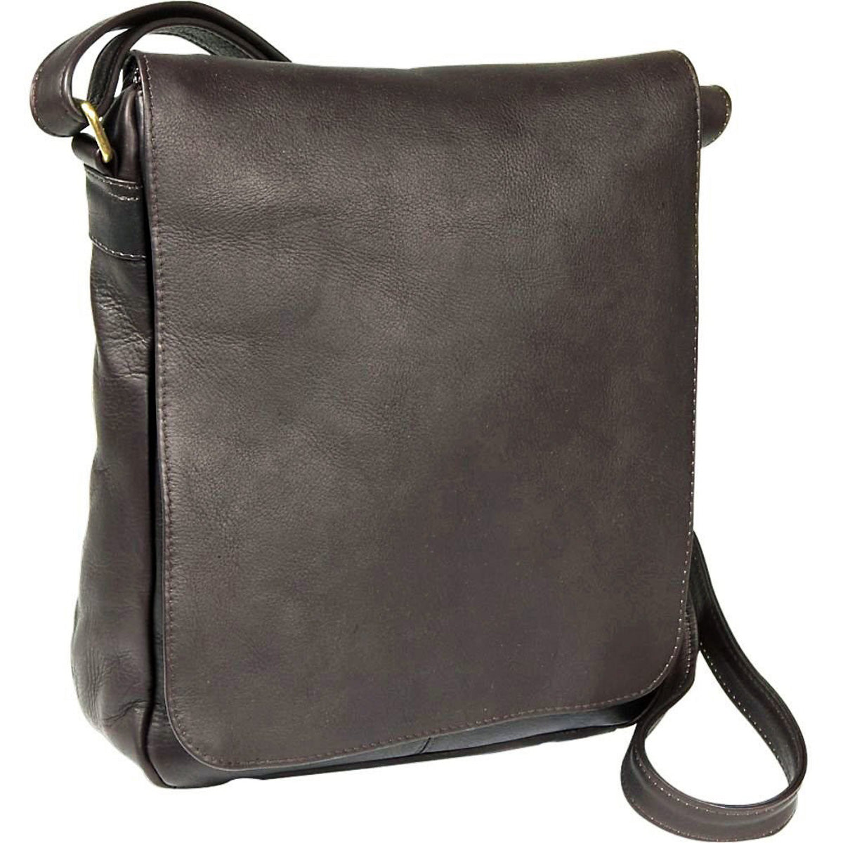 Le Donne Leather Flap Over Shoulder Bag (Tan)