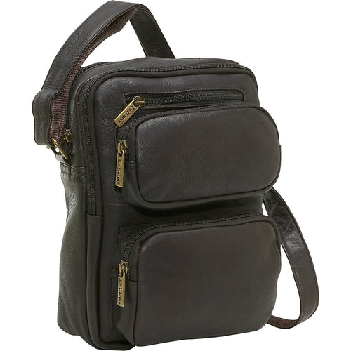 LeDonne Leather Multi Pocket Mens Bag - Frontside Cafe