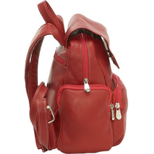 Load image into Gallery viewer, LeDonne Leather Womens Multi Pocket Backpack - Profile
