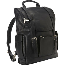 Load image into Gallery viewer, LeDonne Leather Classic Laptop Backpack - black
