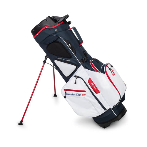 Founders Club Organizer Men's Golf Stand Bag with 14 Way Organizer Divider Top with Full Length Dividers - red/white/blue