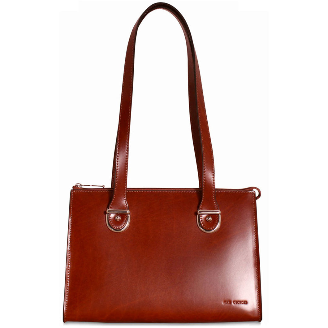 Jack Georges Milano Shoulder Handbag 3604 - Frontside Cognac