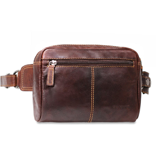 Jack Georges Voyager Large Travel Belt Bag 7109 - Frontside Brown