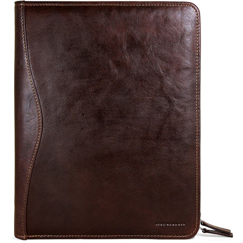 Jack Georges Voyager Letter Sized Zippered Writing Pad Cover - Frontside Brown