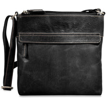 Load image into Gallery viewer, Jack Georges Voyager Zippered Crossbody HoBo Bag - Frontside Black
