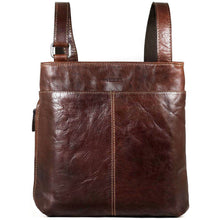 Load image into Gallery viewer, Jack Georges Voyager Small Zippered Crossbody Bag - Frontside Brown
