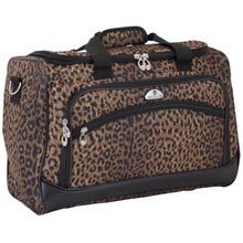 Load image into Gallery viewer, American Flyer Animal Print 5-Piece Spinner Luggage Set - Duffle Bag
