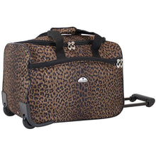 Load image into Gallery viewer, American Flyer Animal Print 5-Piece Spinner Luggage Set - Wheeled Duffle
