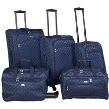 Load image into Gallery viewer, American Flyer Madrid 5-Piece Spinner Luggage Set - Full Set Blue

