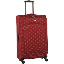 Load image into Gallery viewer, American Flyer Fleur de Lis 5-Piece Spinner Luggage Set - Frontside Large Upright
