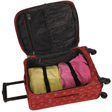 Load image into Gallery viewer, American Flyer Fleur de Lis 5-Piece Spinner Luggage Set - Interior 

