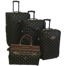 Load image into Gallery viewer, American Flyer Lyon 4-Piece Luggage Set - Full Set Black
