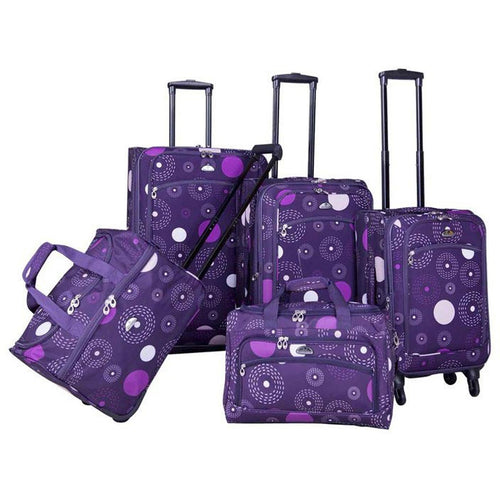 American Flyer Fireworks 5-Piece Spinner Luggage Set - Full Set