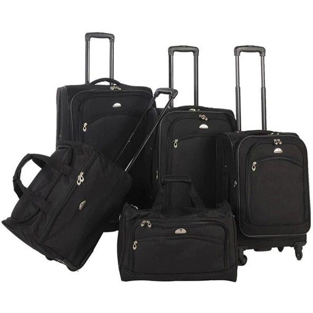American Flyer South West Collection 5-Piece Luggage Set - Full Set Black