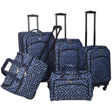 Load image into Gallery viewer, American Flyer Astor Collection 5-Piece Spinner Luggage Set - Full Set blue
