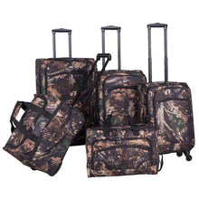 Load image into Gallery viewer, American Flyer Camo Green 5-Piece Spinner Luggage Set - Full Set
