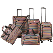 Load image into Gallery viewer, American Flyer Gold Coast 5-Piece Spinner Luggage Set - Full Set
