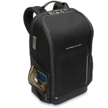 Load image into Gallery viewer, Briggs &amp; Riley HTA Medium Wide Mouth Backpack - side pocket
