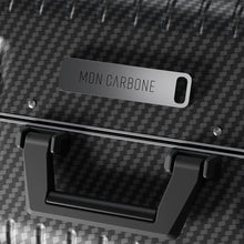 Load image into Gallery viewer, Mon Carbone Black Diamond Carbon Fiber Frame Closure Carry On - mon carbone badging
