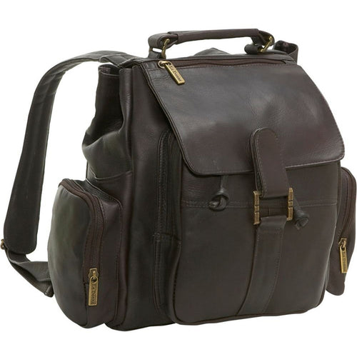 LeDonne Leather Classic Multi Pocket Backpack - Frontsdie Cafe