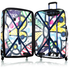 Load image into Gallery viewer, Britto Butterfly TRANSPARENT 3pc Spinner Luggage Set - Interior
