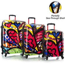 Load image into Gallery viewer, Britto A New Day TRANSPARENT 3pc Spinner Luggage Set - Frontside
