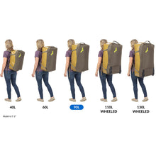 Load image into Gallery viewer, Eagle Creek Migrate Duffel Bag 90L - backpack size chart
