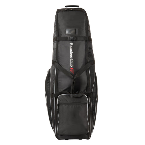 Founders Club Getaway Padded Golf Club Travel Bag Cover with Wheels - black