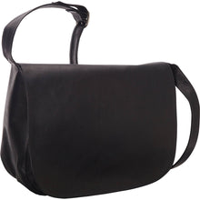 Load image into Gallery viewer, Ledonne Leather Classic Full Flap Should Bag - Frontside Black
