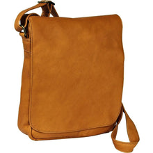 Load image into Gallery viewer, Ledonne Leather Vertical Flap Over Shoulder Bag - Frontside Tan
