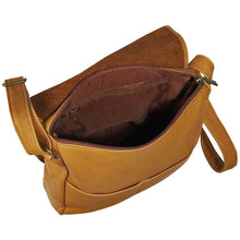 Load image into Gallery viewer, Ledonne Leather Vertical Flap Over Shoulder Bag - Interior
