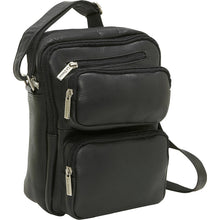 Load image into Gallery viewer, LeDonne Leather Multi Pocket Mens Bag - Frontside Black
