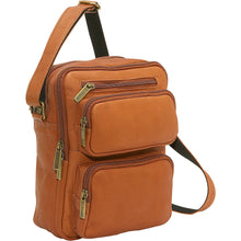 Load image into Gallery viewer, LeDonne Leather Multi Pocket Mens Bag - Frontside Tan
