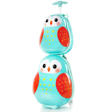 Load image into Gallery viewer, Heys Travel Tots Owl Luggage &amp; Backpack Set - Frontside Stacked
