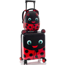 Load image into Gallery viewer, Heys Super Tots Lady Bug Luggage &amp; Backpack Set - Full Set Stacked
