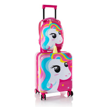 Load image into Gallery viewer, Heys Super Tots Unicorn Luggage &amp; Backpack Set - Full Set Stacked

