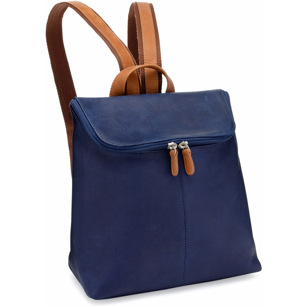 LeDonne Leather Accent Women's Backpack - Frontside Navy