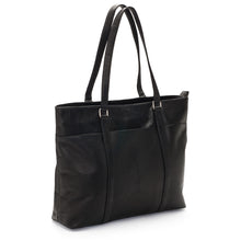Load image into Gallery viewer, LeDonne Leather Women&#39;s Laptop Tote - Frontside Black
