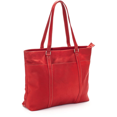 LeDonne Leather Women's Laptop Tote - Frontside Red
