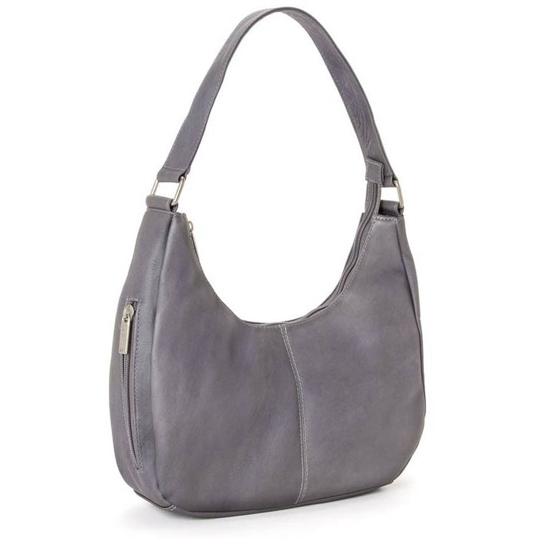 LeDonne Leather Classic Hobo Handbag - Frontside Gray