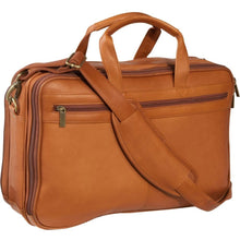 Load image into Gallery viewer, LeDonne Leather Dual Compartment Laptop Briefcase - Rearview
