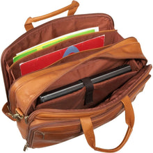 Load image into Gallery viewer, LeDonne Leather Dual Compartment Laptop Briefcase - Interior
