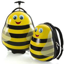 Load image into Gallery viewer, Heys Travel Tots Bumble Bee Luggage &amp; Backpack Set - Frontside Full Set
