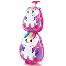 Load image into Gallery viewer, Heys Travel Tots Unicorn Luggage &amp; Backpack Set - Frontside Stacked
