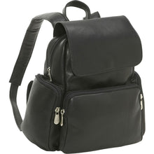 Load image into Gallery viewer, LeDonne Leather Womens Multi Pocket Backpack - Frontside Black

