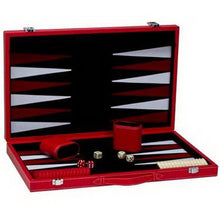 Load image into Gallery viewer, CHH Games 18&quot; Red Leatherette Backgammon Set - Lexington Luggage
