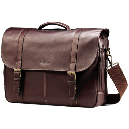 Samsonite Leather Business Cases Flapover Case Dbl Gusset - Lexington Luggage
