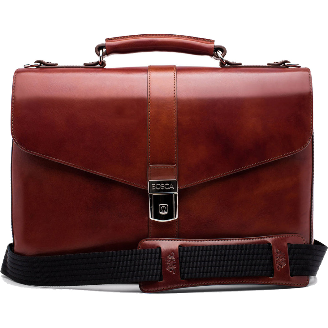 Bosca Old Leather Flapover Brief - Lexington Luggage
