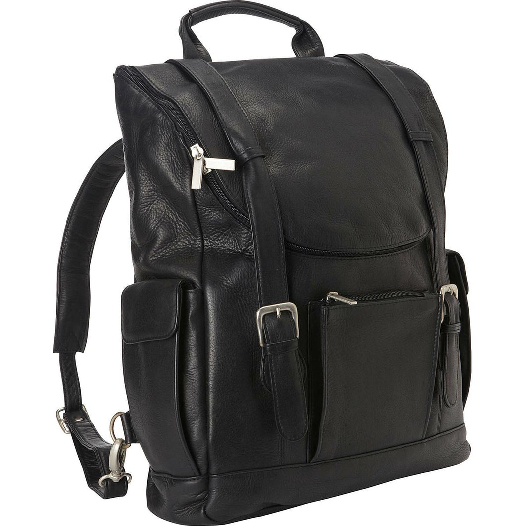 LeDonne Leather Classic Laptop Backpack - black