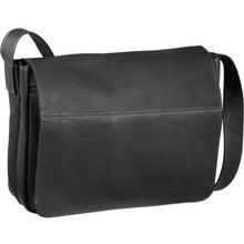 Load image into Gallery viewer, LeDonne Leather Full Flap Laptop Messenger Bag - black

